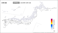12日の日降水量の分布図