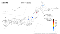 日最深積雪の分布図