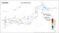 日最深積雪の分布図