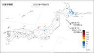 日最深積雪の分布図