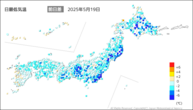 一昨日の最低気温前日差の分布図