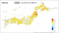 今日の最低気温前日差の分布図