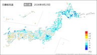 一昨日の最低気温前日差の分布図