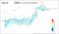 今日の最低気温前日差の分布図