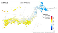 一昨日の最高気温の分布図