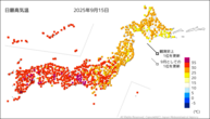 一昨日の最高気温の分布図