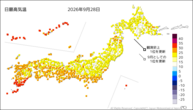 一昨日の最高気温の分布図