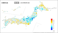 一昨日の最高気温前日差の分布図