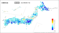 昨日の最高気温前日差の分布図