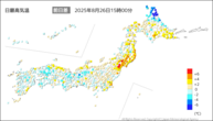今日の最高気温前日差の分布図
