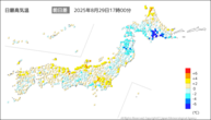 今日の最高気温前日差の分布図