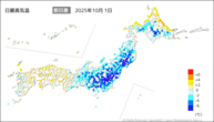 1日の最高気温前日差の分布図