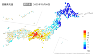 昨日の最高気温前日差の分布図