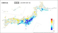 今日の最高気温前日差の分布図