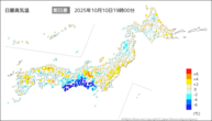 今日の最高気温前日差の分布図