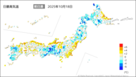 一昨日の最高気温前日差の分布図