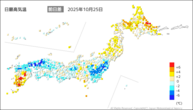 今日の最高気温前日差の分布図