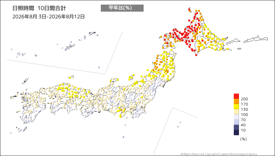 気温5日間平均の分布図