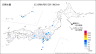 今日の日降水量の分布図