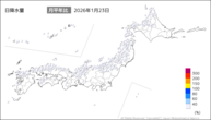 23日の日降水量の分布図