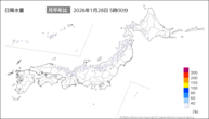 今日の日降水量の分布図