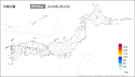 20日の日降水量の分布図