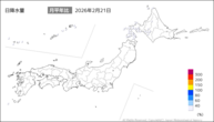 21日の日降水量の分布図