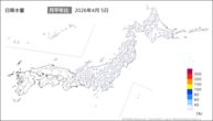 5日の日降水量の分布図