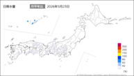 一昨日の日降水量の分布図