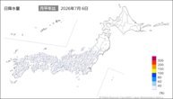 一昨日の日降水量の分布図