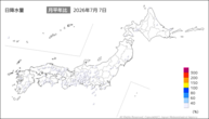 昨日の日降水量の分布図