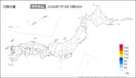 今日の日降水量の分布図