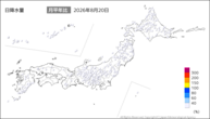 昨日の日降水量の分布図