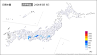 一昨日の日降水量の分布図