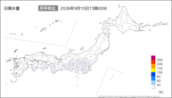 今日の日降水量の分布図