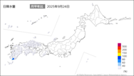 24日の日降水量の分布図