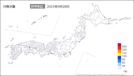 一昨日の日降水量の分布図
