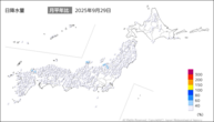 昨日の日降水量の分布図