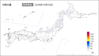 16日の日降水量の分布図