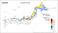 日最深積雪の分布図