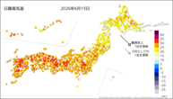 一昨日の最高気温の分布図