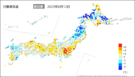 今日の最高気温前日差の分布図