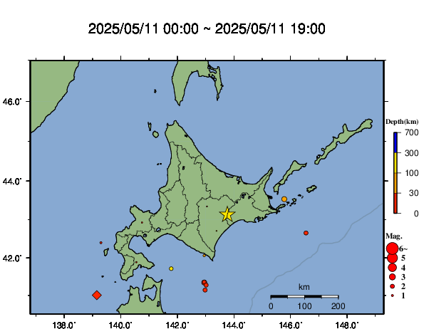 震源分布図