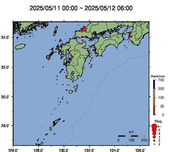 震源分布図