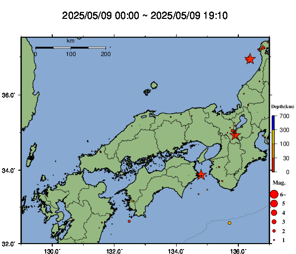 震源分布図