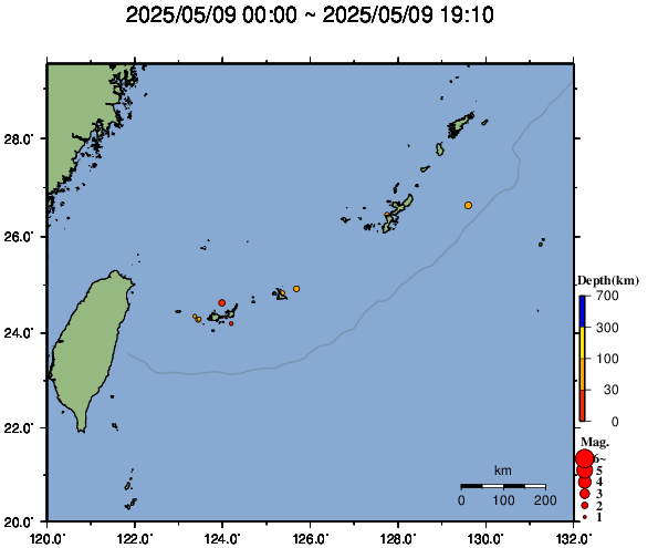 震源分布図