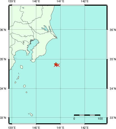推定した震源の位置