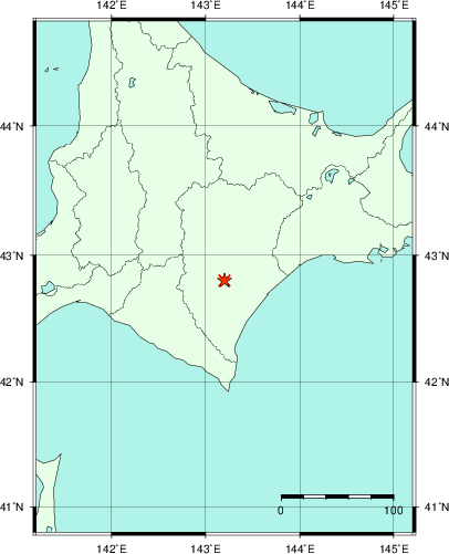 推定した震源の位置