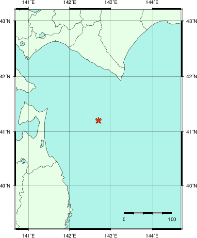 推定した震源の位置