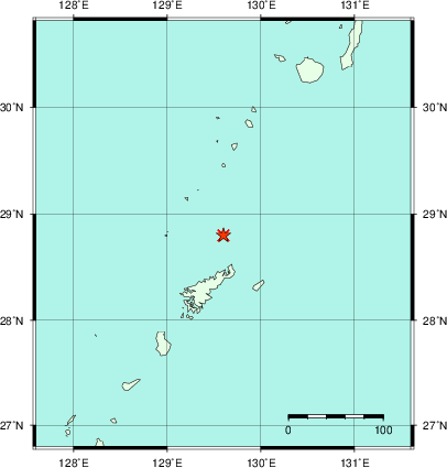 推定した震源の位置